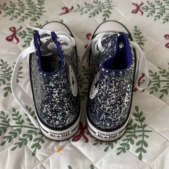 Converse Kids Sneakers - Purple and White Pattern with confetti - Picture 2 of 5